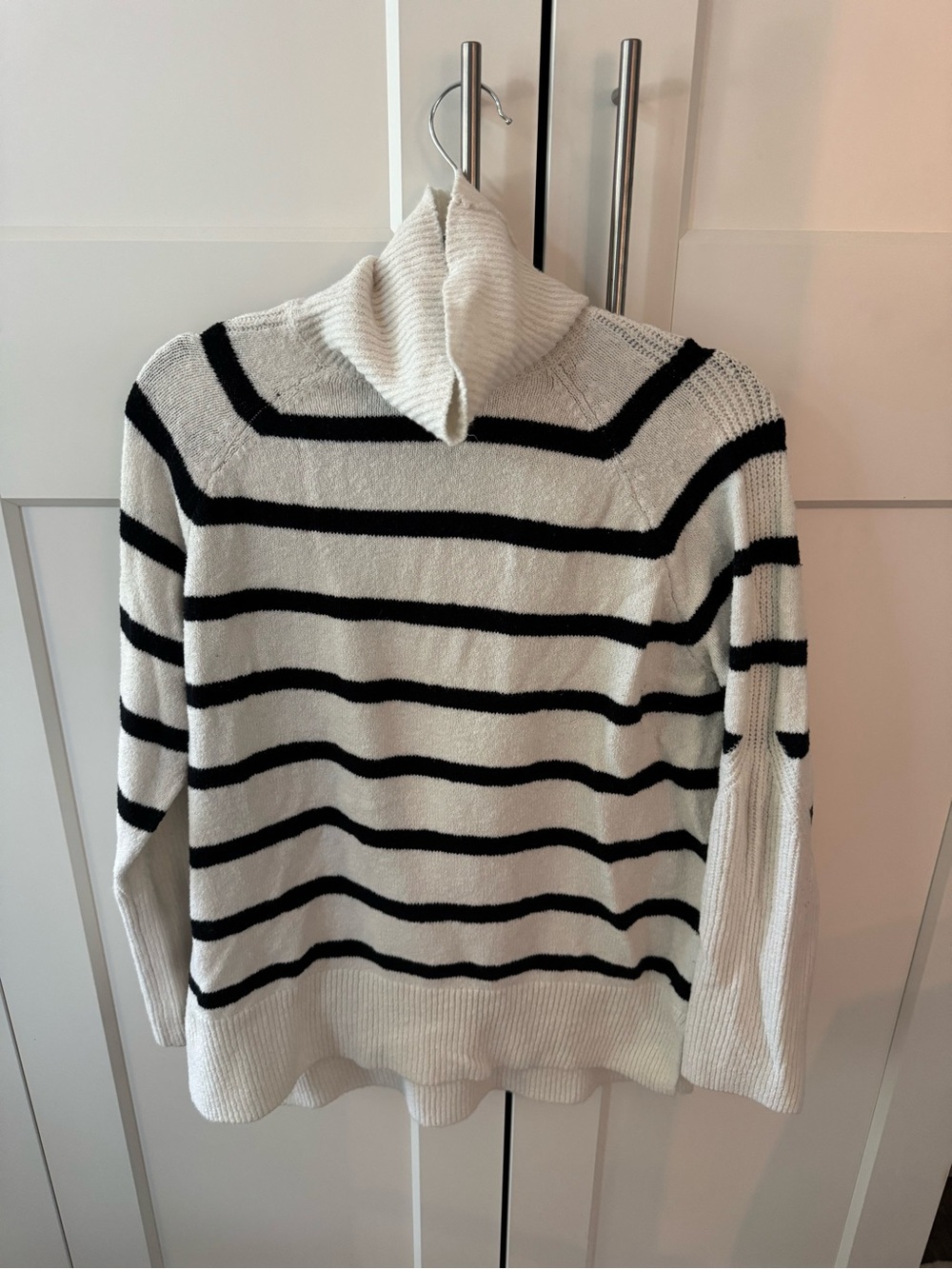 a new day Cream and Black Striped Cowl Neck Sweater